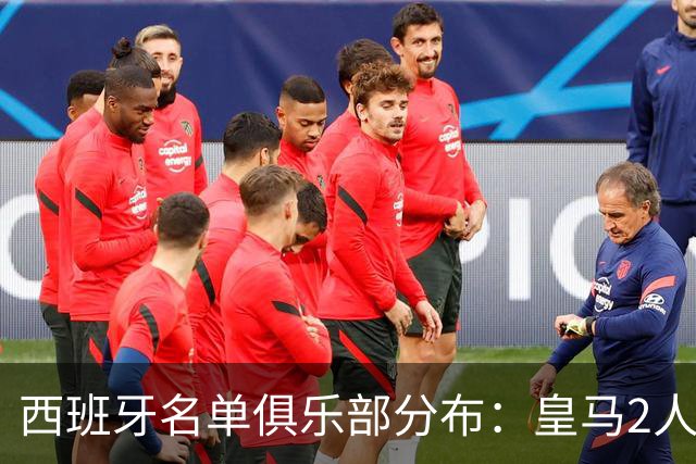 西班牙名单俱乐部分布：皇马2人巴萨7人，马竞毕巴阿森纳各3人